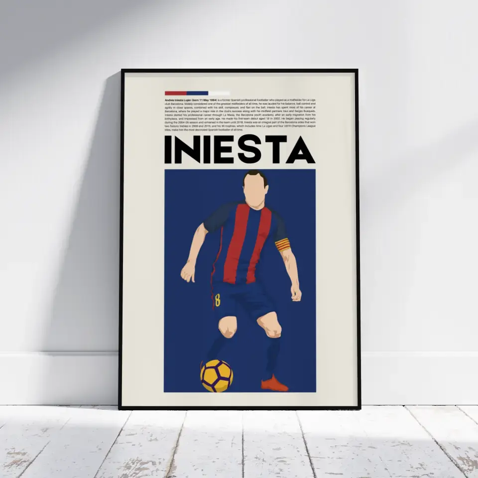 Andrés Iniesta Barcelona - Minimalist