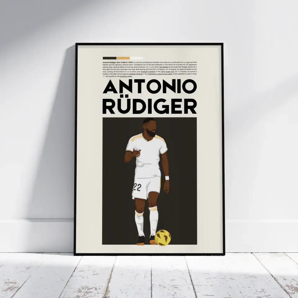 Antonio Rüdiger Real Madrid - Minimalist