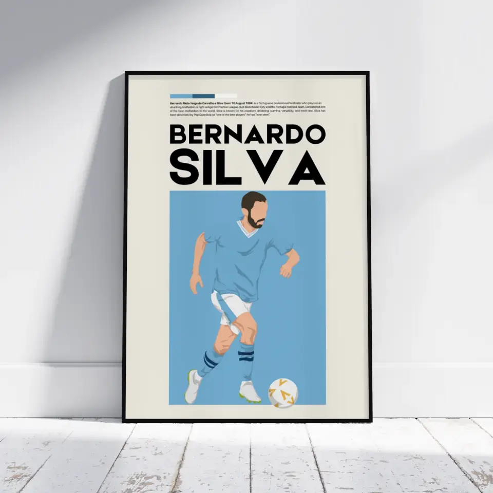 Bernardo Silva Man City - Minimalist