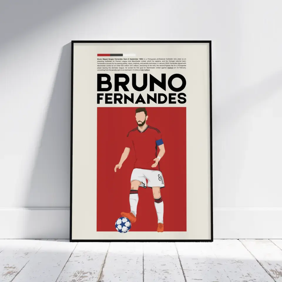 Bruno Fernandes Man Utd - Minimalist