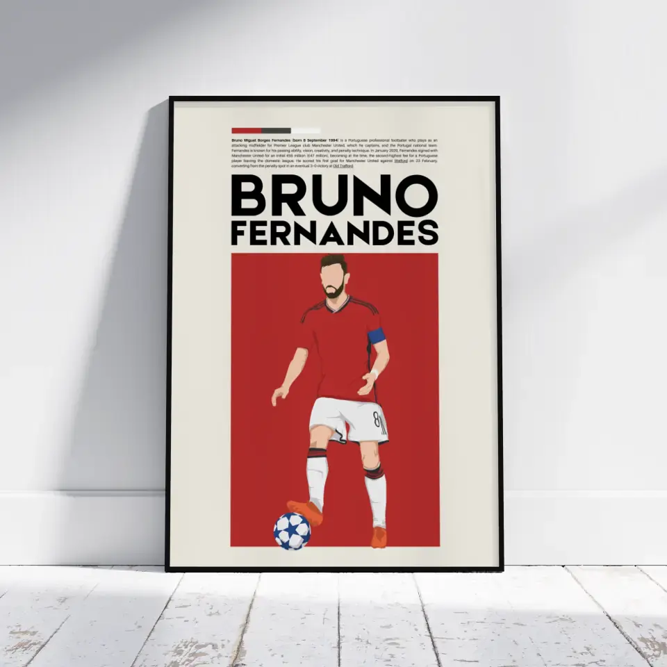 Bruno Fernandes Man Utd - Minimalist