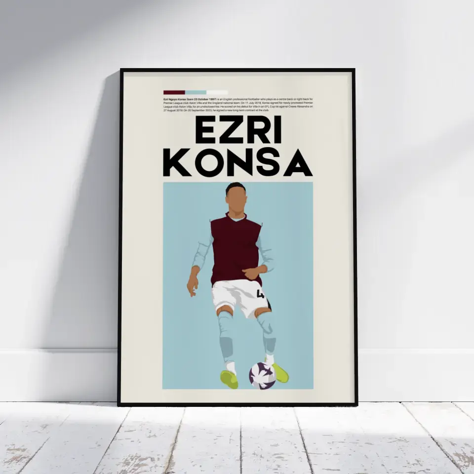 Ezri Konsa Aston Villa - Minimalist