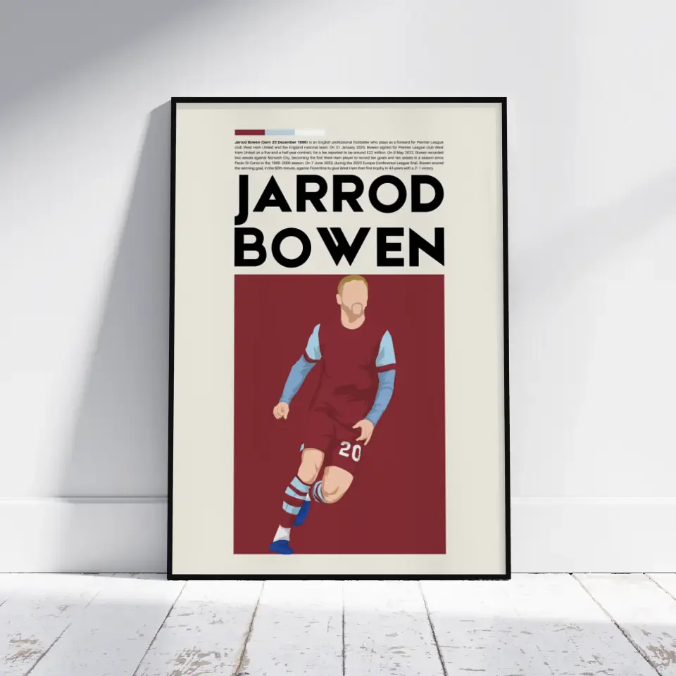 Jarrod Bowen West Ham - Minimalist