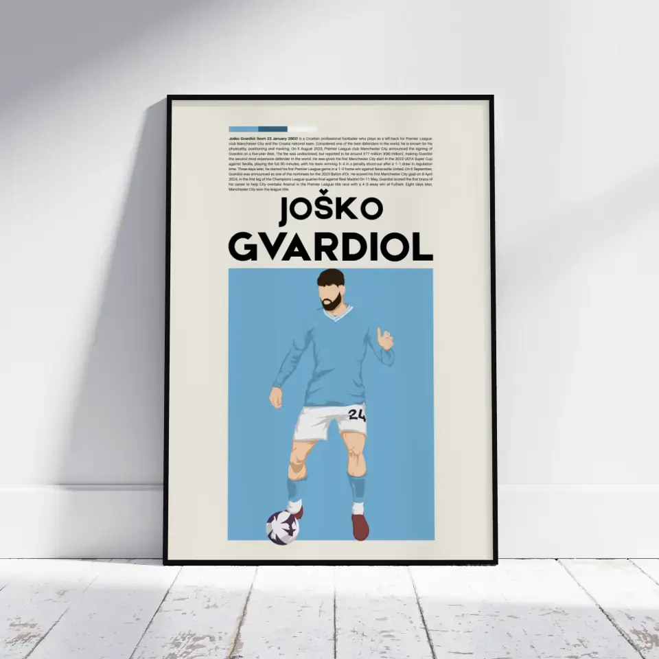 Joško Gvardiol Man City - Minimalist