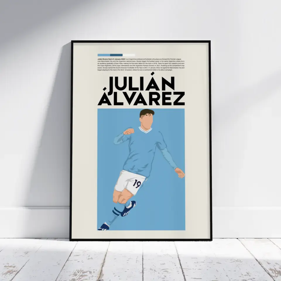 Julián Álvarez Man City - Minimalist