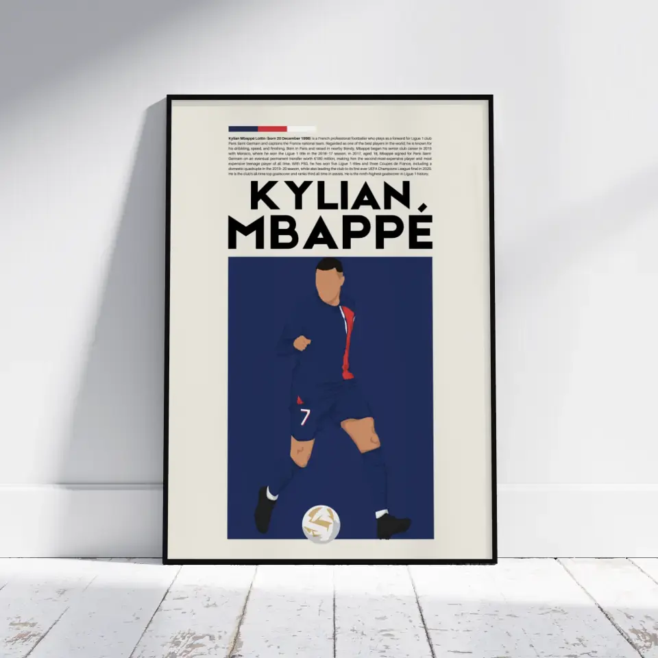 Kylian Mbappé PSG - Minimalist