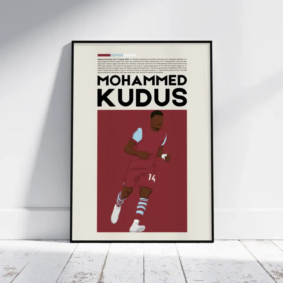 Mohammed Kudus West Ham - Minimalist