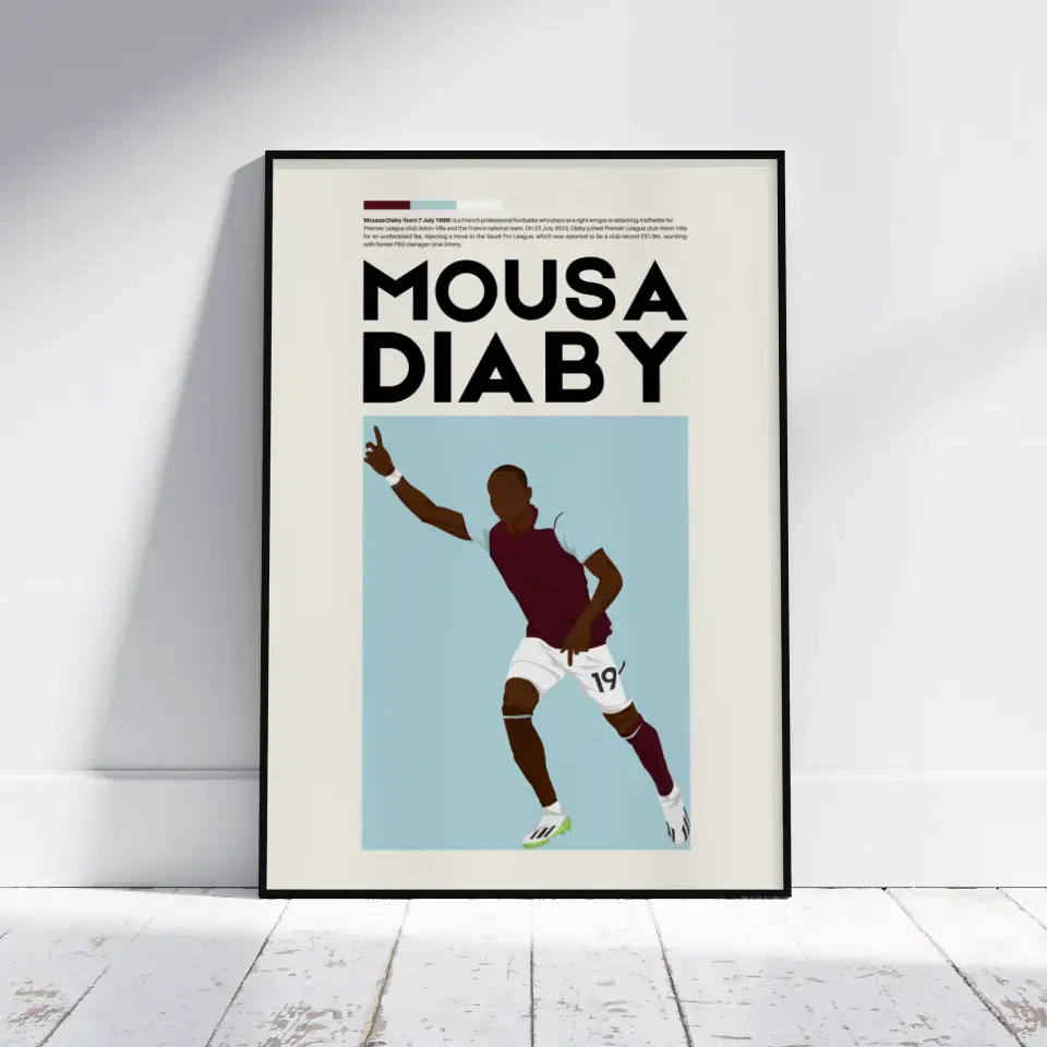 Mousa Diaby Aston Villa - Minimalist