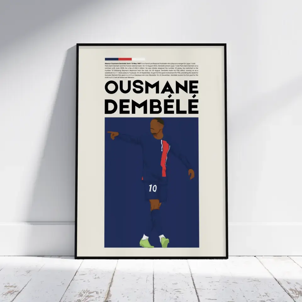 Ousmane Dembélé PSG - Minimalist