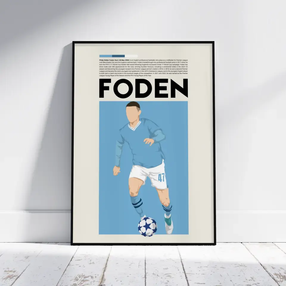 Phil Foden Man City - Minimalist