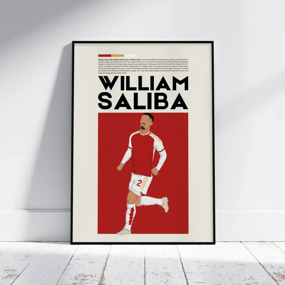 William Saliba Arsenal - Minimalist