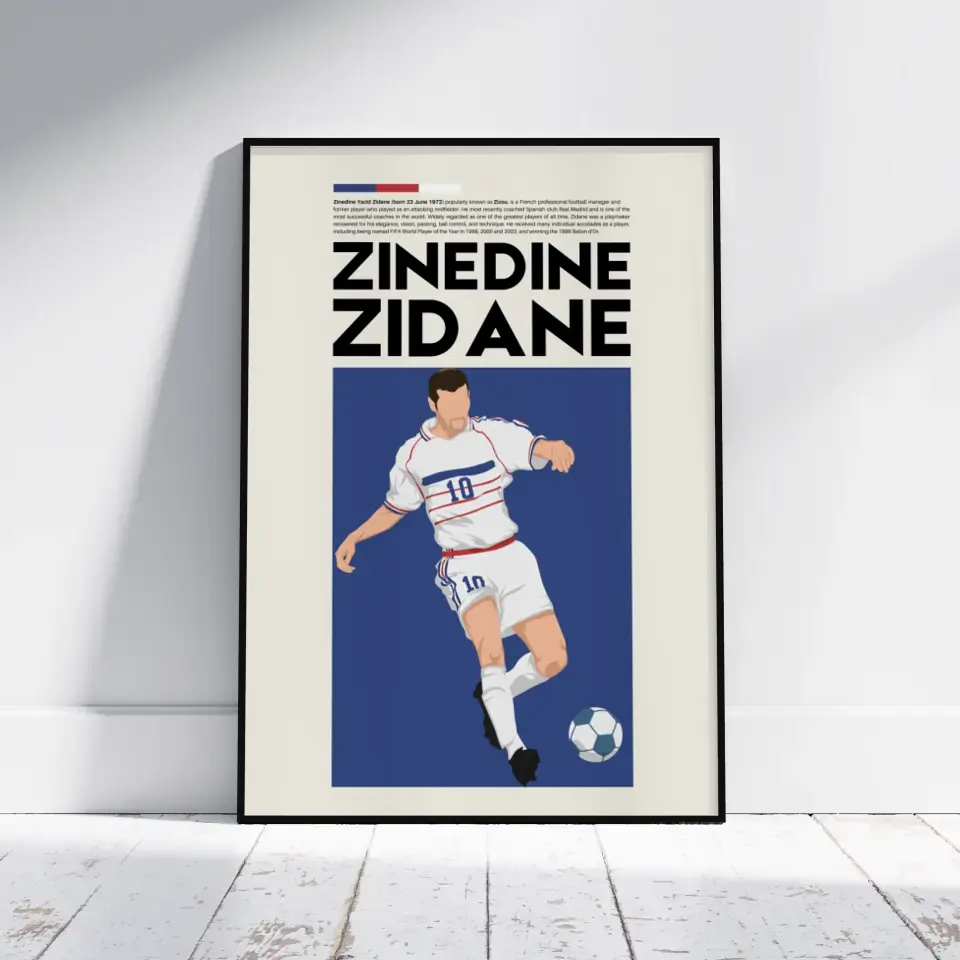 Zinedine Zidane France - Minimalist