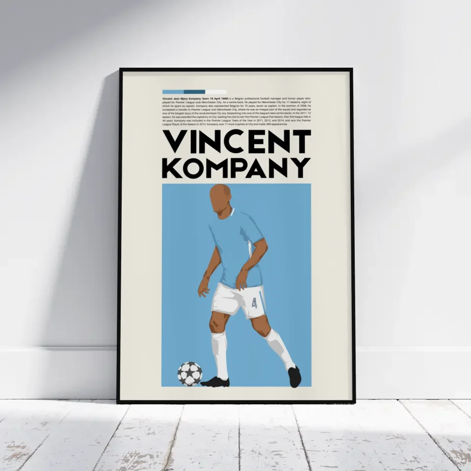 Vincent Kompany Man City - Minimalist