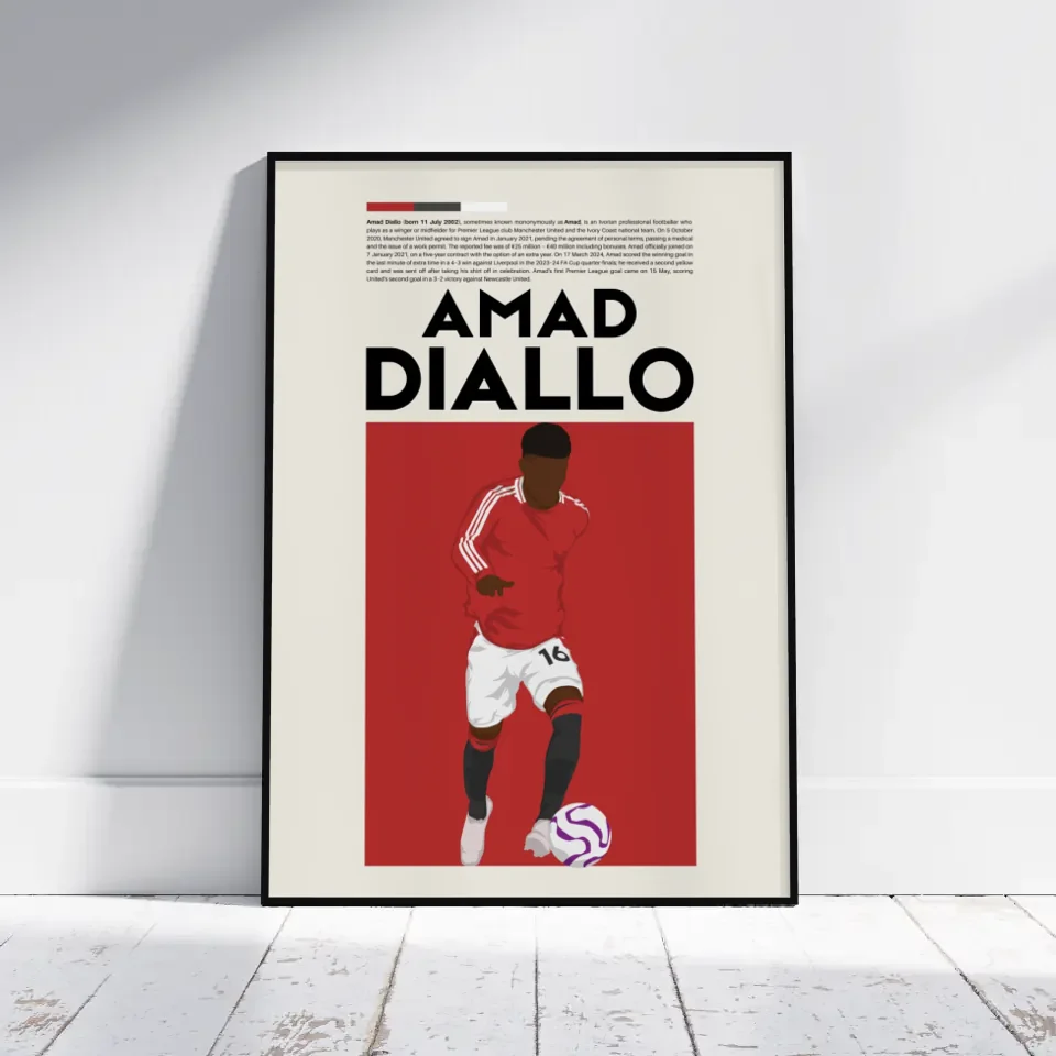 Amad Diallo Man Utd - Minimalist