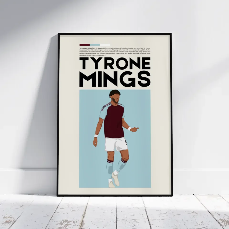 Tyrone Mings Aston Villa - Minimalist